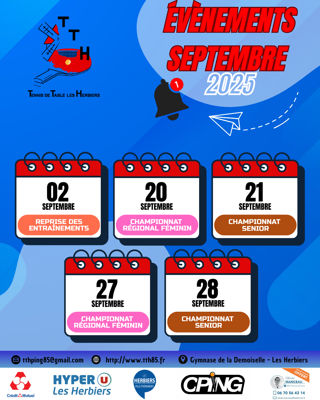 CALENDRIER SEPTEMBRE